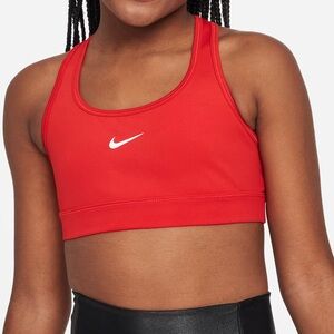 Nike Swoosh Girls Red Racerback Sports Bra | Size L